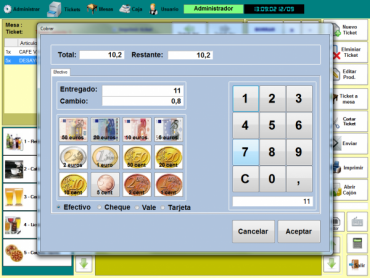 PROGRAMA DE GESTIÓN PARA TPV TÁCTILES DE  RESTAURANTES Y BARES PARA 1 PUESTO